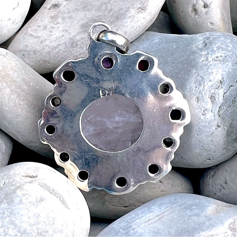 Gorgeous Rose Quartz, Amethyst, Garnet and Moonstone Pendant in 925 Sterling 😍 - Picture 3 of 3